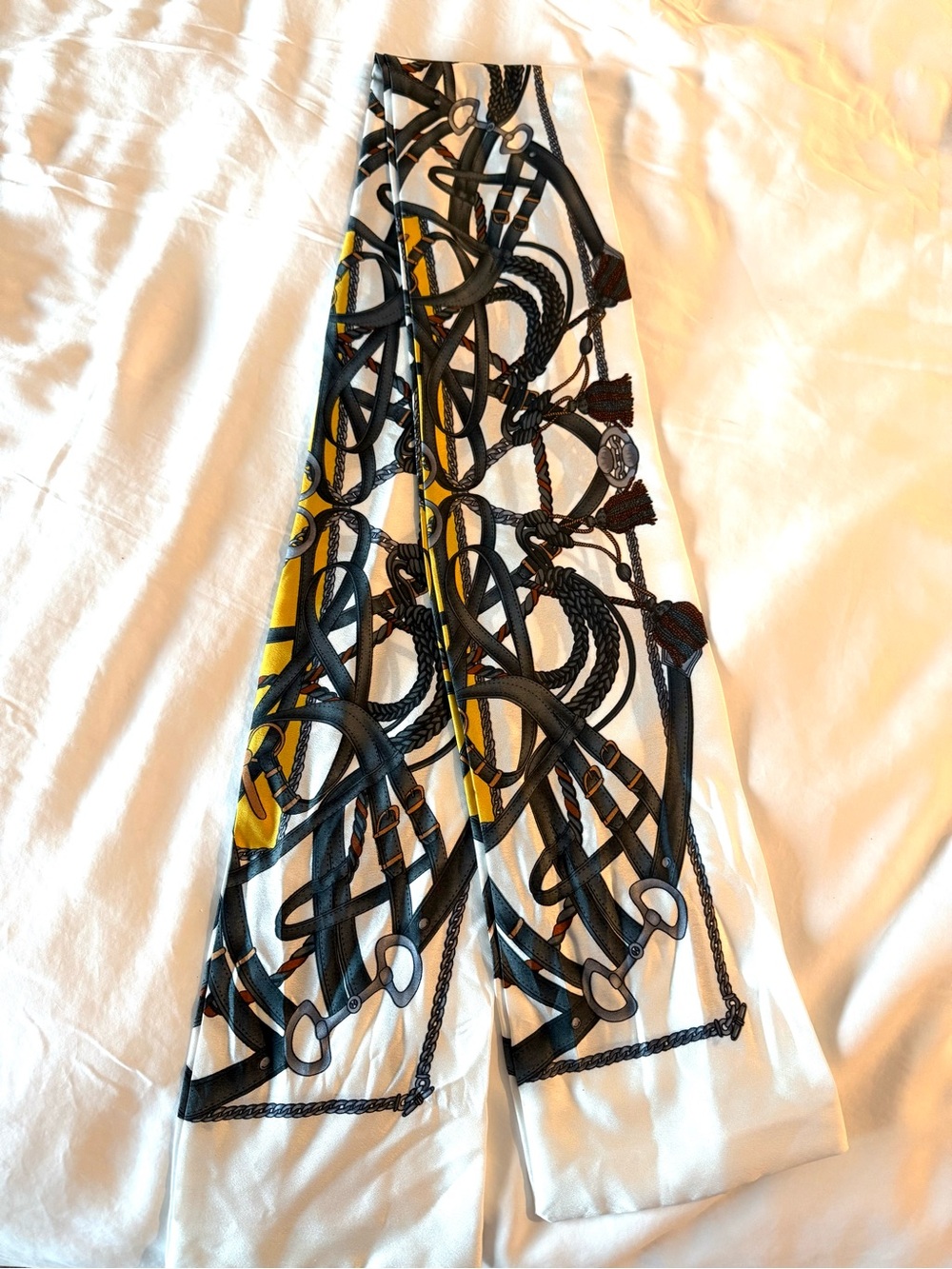 NWOT Equestrian Print Skinny Hair Scarf/Twilly